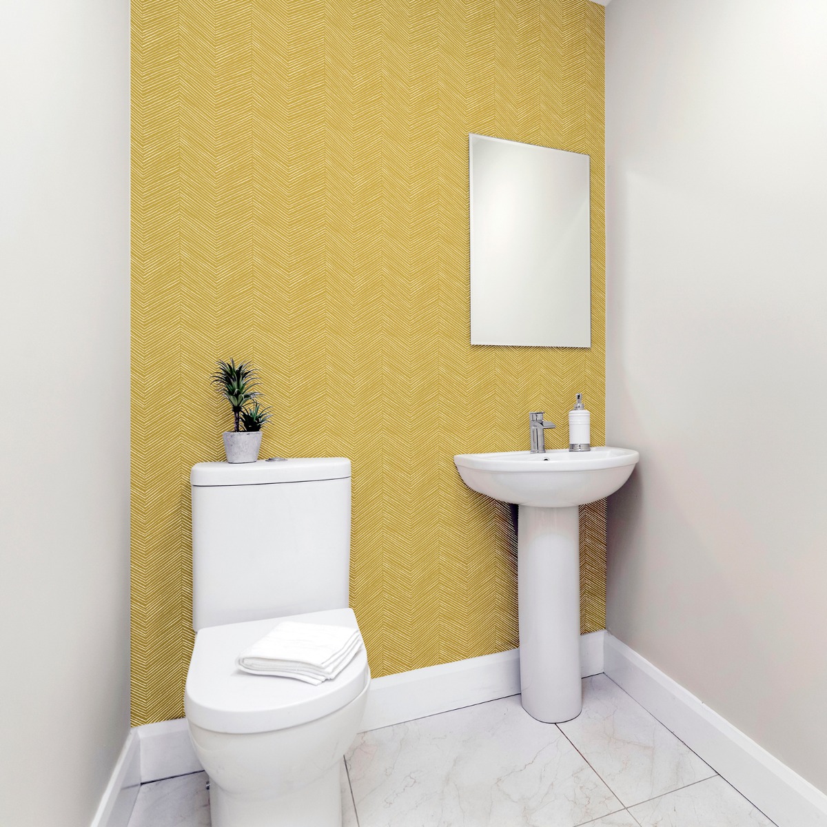 Arrow Weave Chevron Wallpaper Ochre Arthouse 909400
