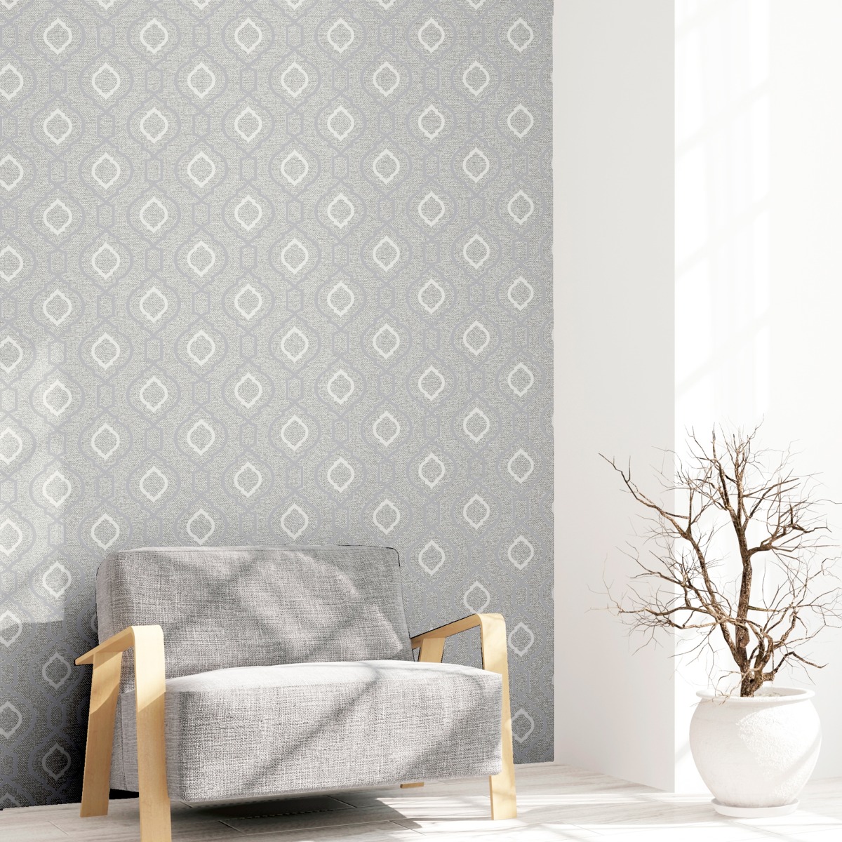 Calico Trellis Texture Wallpaper Grey Arthouse 921400