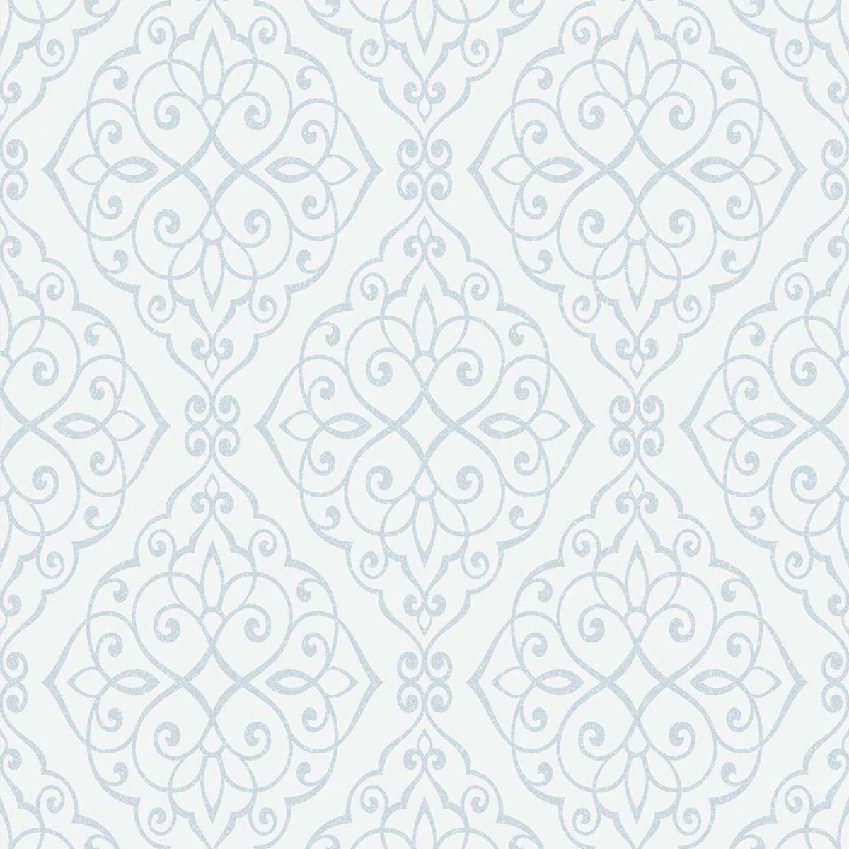 Crown Jasmine Scroll Wallpaper Powder Blue M1090