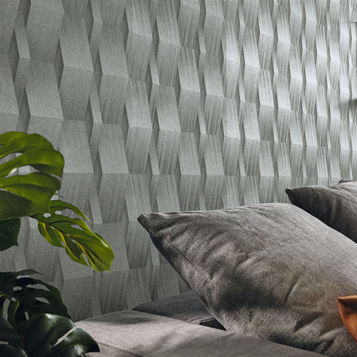 Erismann 3D Geometric Wallpaper Grey (10046-10-BUR)