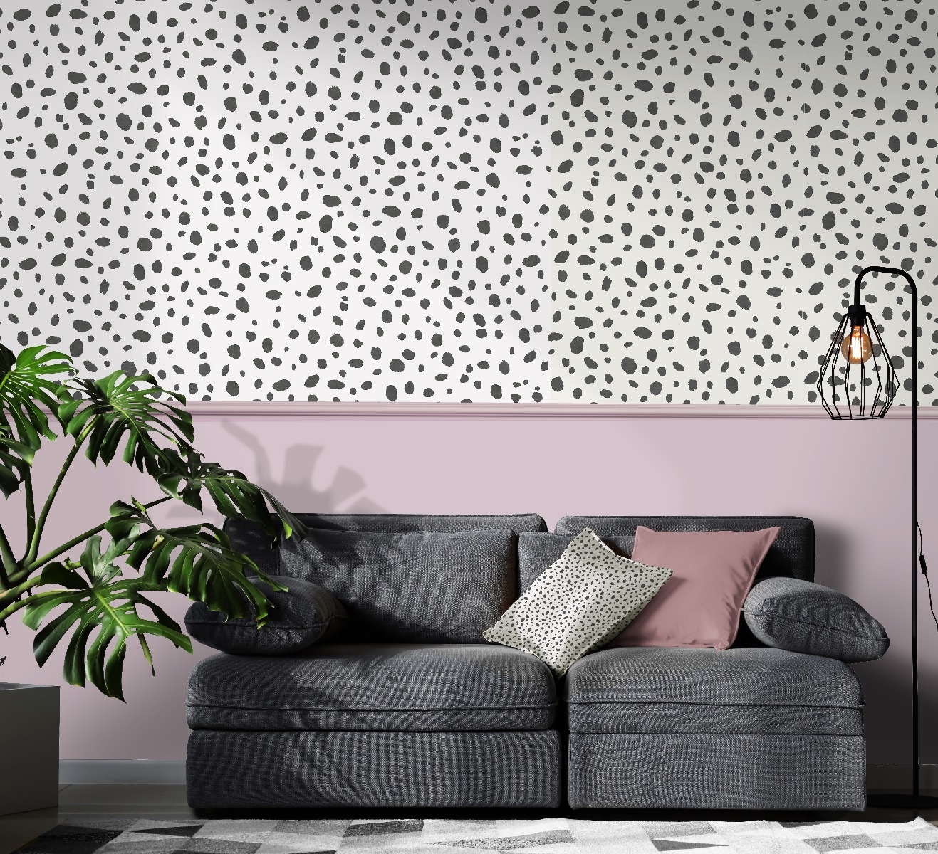 Dalmatian Spot Print Wallpaper Black and White Holden 12940