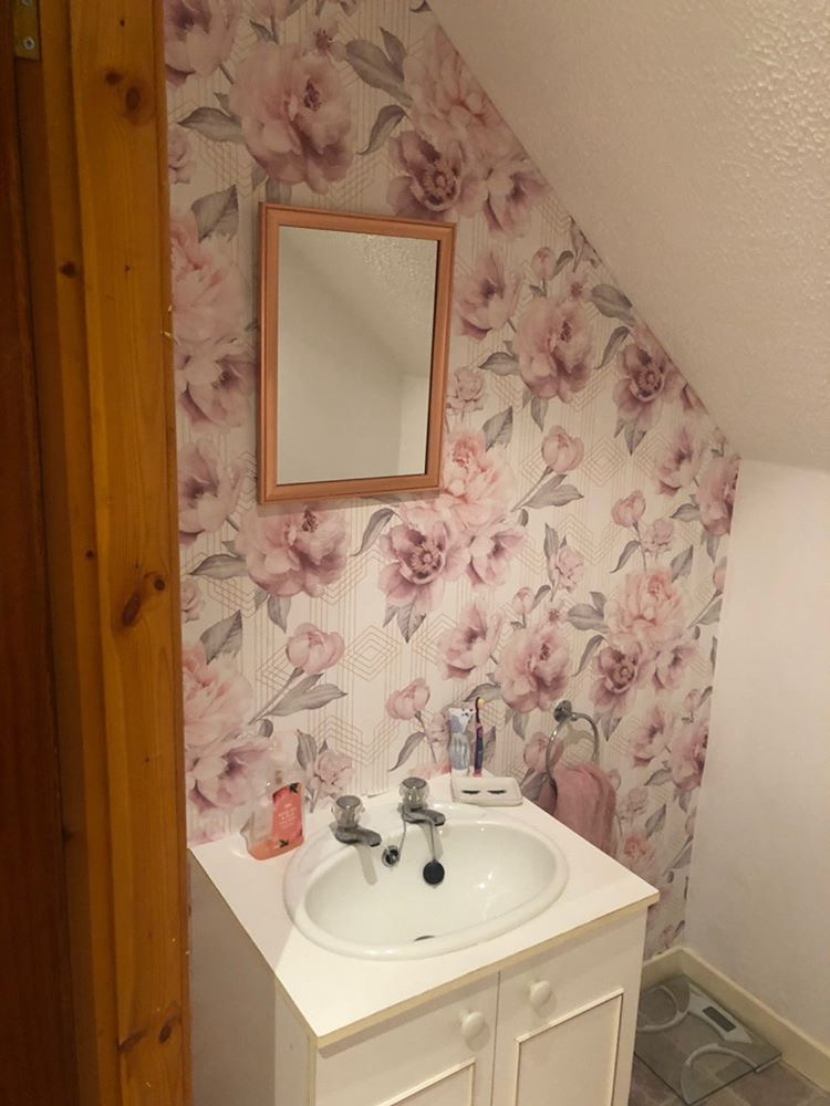 Stella Geometric Floral Blush Pink Wallpaper 9750