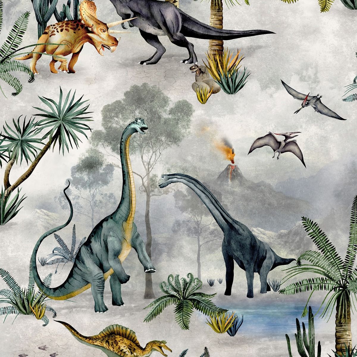 Dino Kingdom Dinosaur Wallpaper Multi Belgravia 7700
