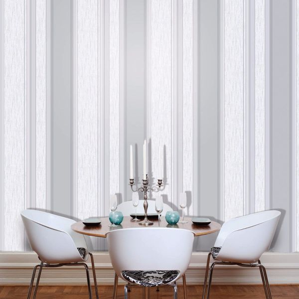white and grey stripe wallpaper