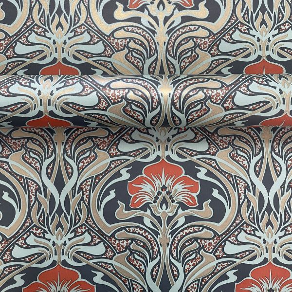 green art nouveau wallpaper