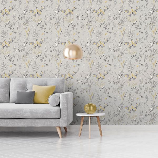 bird wallpaper grey