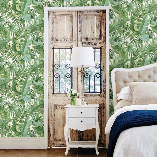 palm tree wallpaper bedroom