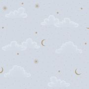 Light Blue Night Sky Wallpaper Muriva N07321 - Children's Wallpaper