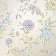 Chelsea Floral Wallpaper Multi / Pearl Rasch 100302
