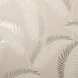 Hudson Leaf Glitter Wallpaper Cream Gold - Wallpaper from I Love