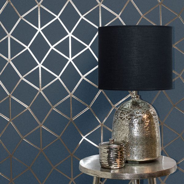 Navy Blue Gold Geometric1 wallpaper  Happywall  Gray  Graphicdesign   Geo  Gold  Teal and gold wallpaper Blue and gold wallpaper Gold  geometric