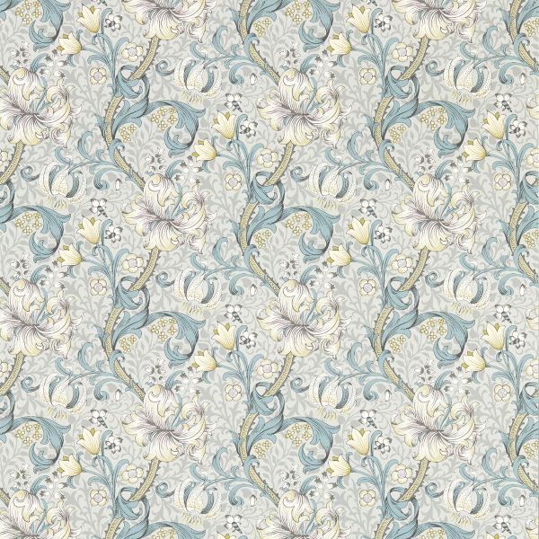William Morris Mallow Wallpaper Teal W0173/02
