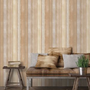 Evergreen Waterfall Stripe Wallpaper Ochre Brown Galerie 7350