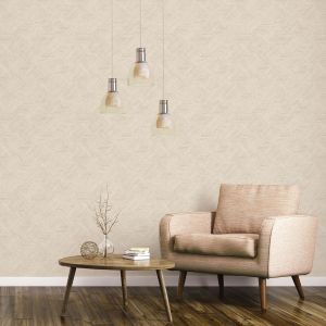 Evergreen Grassy Tile Wallpaper Light Beige Galerie 7357