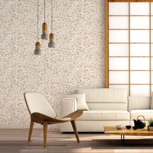 Evergreen Terrazzo Wallpaper Copper Grey Mica Galerie 7372