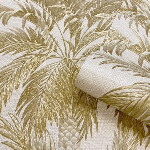 Palm Tree Wallpaper Gold / Beige Belgravia 9003