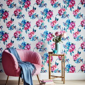Accessorize Amelie Floral Wallpaper Multi / Cream 274607