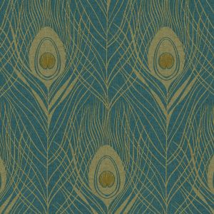 Absolutely Chic Peacock Feather Wallpaper Blue AS Creation AS369712