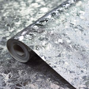 Arthouse Crushed Velvet Foil Wallpaper Silver 294301