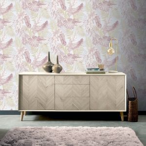 Pink and Gold Tropical Palm Leaf Self Adhesive Wallpaper Arthouse 300212 Artistick