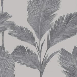 Alessia Leaf  Vinyl Wallpaper Silver / Grey Belgravia 210