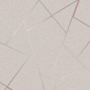 Quartz Fractal Wallpaper Beige and Rose Gold Fine Decor FD42282