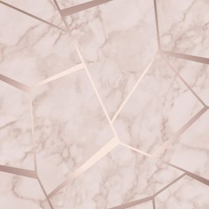 Fractal Geometric Marble Wallpaper Rose Gold - Fine Decor FD42264