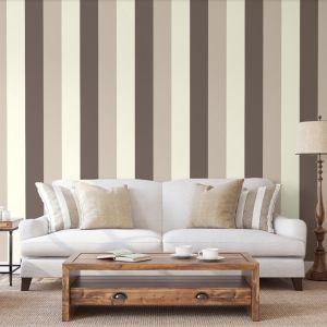 Stripe Wallpaper Chocolate, Coffee & Cream - Direct Wallpapers E40928
