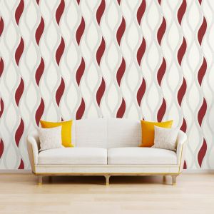 Wave Embossed Textured Wallpaper Red - Direct Wallpapers E62010