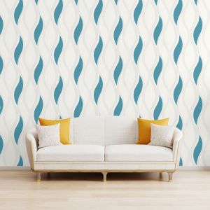 Wave Embossed Textured Wallpaper Turquoise - Direct Wallpapers E62001