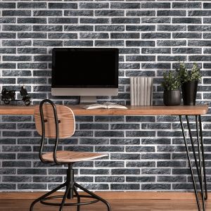 Duplex Brick Wallpaper Black Erismann 430315