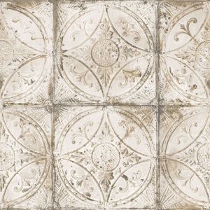 Grunge Collection Wallpaper Tin Tile Neutral Galerie G45374
