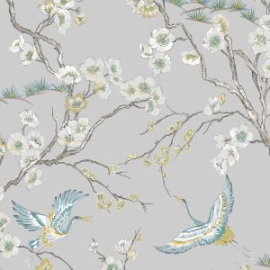 Sublime Japan Cranes Wallpaper Grey Graham & Brown 106565
