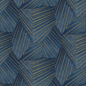Geometric Wallpaper Blue Gold Elle Decoration 1015208