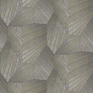 Grey / Gold Geometric Wallpaper Elle Decoration 1015210