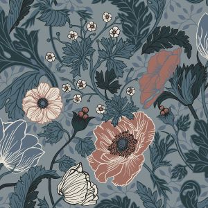 Blue 33004 Apelviken Anemone Wallpaper Blush Galerie 