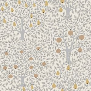 Gold Grey Apples And Pears Wallpaper White Grey Galerie 33012
