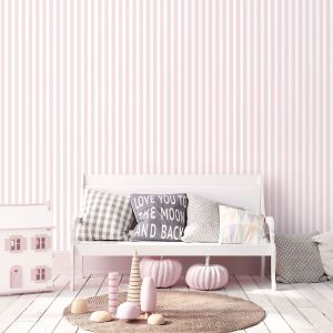 Tiny Tots 2 Regency Stripe Wallpaper Pink Galerie G78403