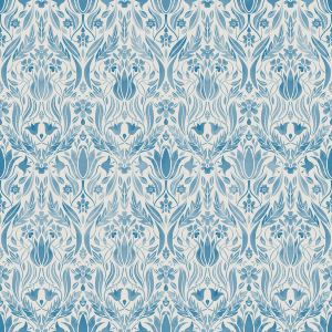Blomstermala Floral Collage Wallpaper Blue White Galerie 51019