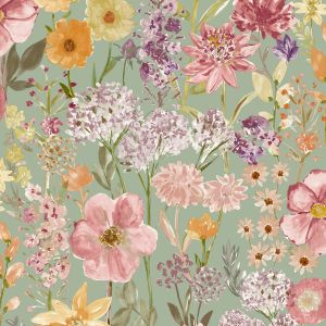 Wildflowers Wallpaper Sage Grandeco A61601