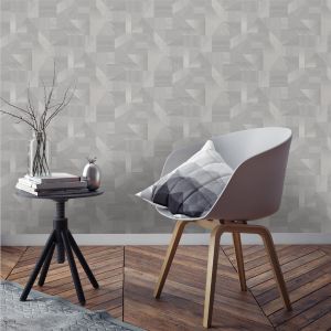 Laronda Geometric Wallpaper Grey Holden 65750