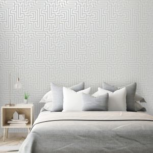 Glistening Maze Wallpaper Grey / Silver Holden 12910