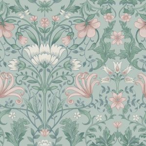 Vintage Floral Wallpaper Soft Teal Holden 13390