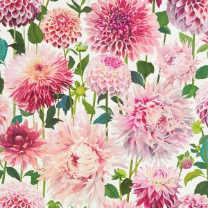 Floral Harlequin Dahlia Wallpaper Blossom / Emerald / New Beginnings 