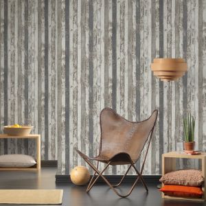 Narrow Wood Planks Wallpaper Grey AS Creation 9591-42
