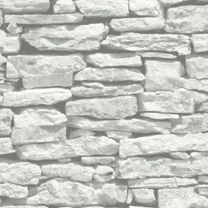 Moroccan Wall White Slate Stone Wallpaper - Arthouse 623009