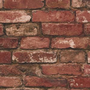 Red Brick Effect Wallpaper - Fine Decor 