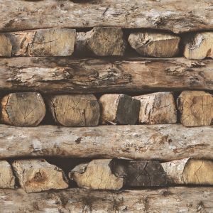 Rasch Stacked Logs Wallpaper - 931808 | Feature | Bedroom