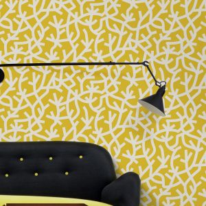 A Forest Wallpaper Mustard Mini Moderns AZDPT037MU