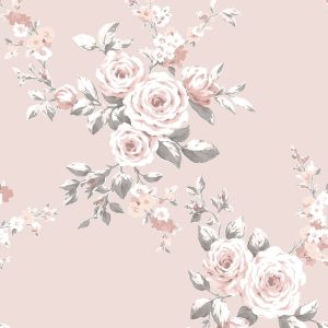 Catherine Lansfield Canterbury Floral Wallpaper Blush Muriva 165504